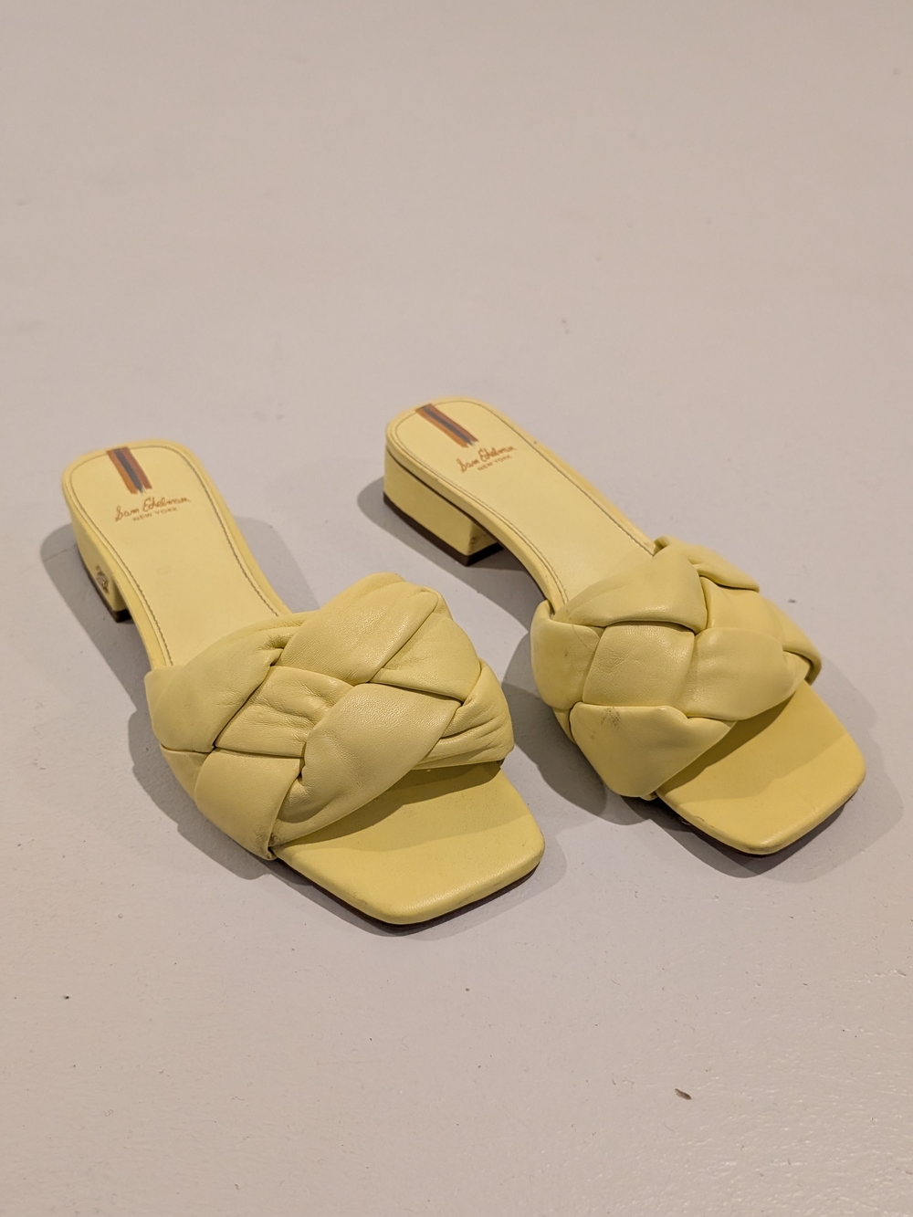 Sam Edelman Braided Slide Sandals - Pale Yellow